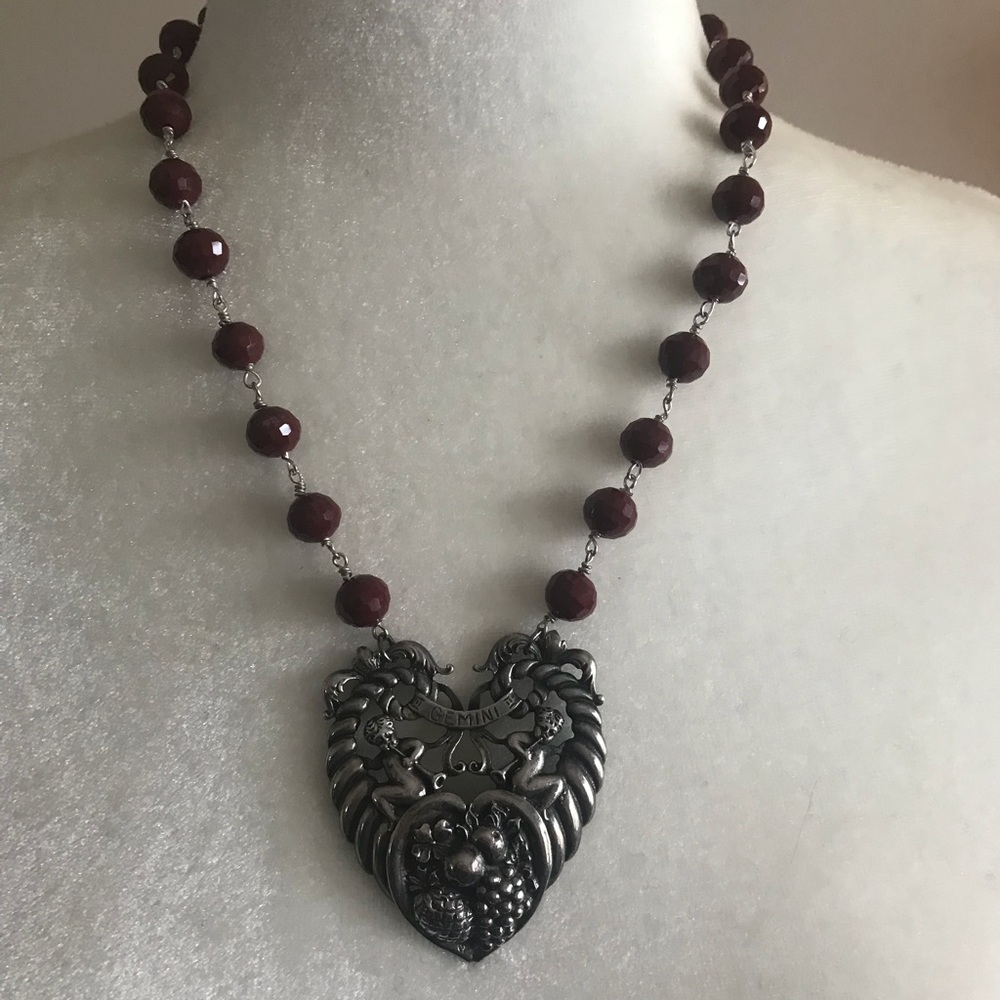 Beaded heart necklace